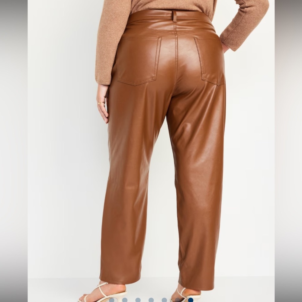 Old Navy OG Loose Faux Leather Jeans - 12 NWT - Picture 4 of 8